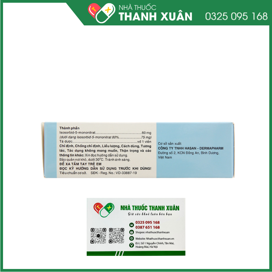 Imidu 60mg dự phòng cơn đau thắt ngực